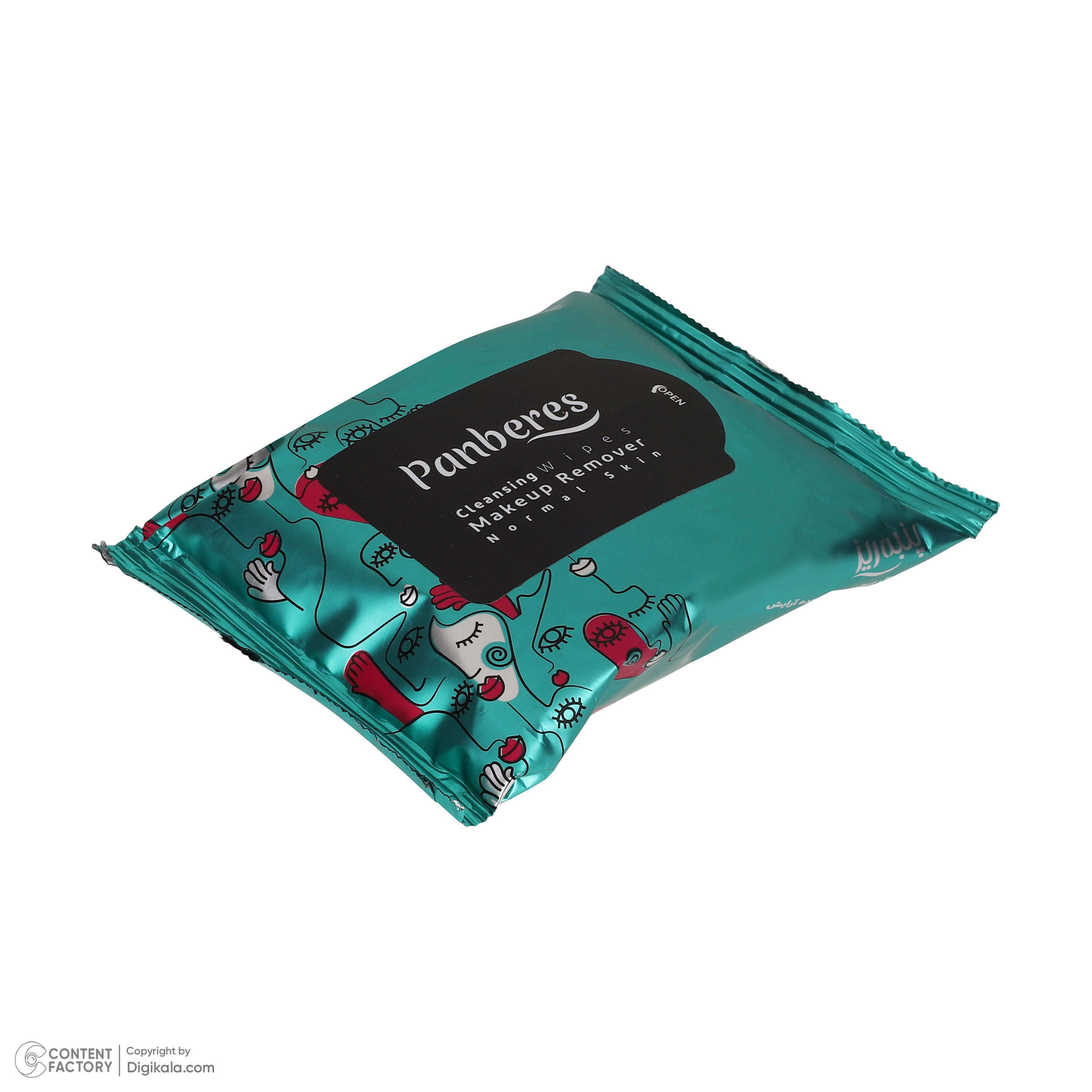 دستمال مرطوب پنبه ریز مدل چای سبز بسته 25 عددی