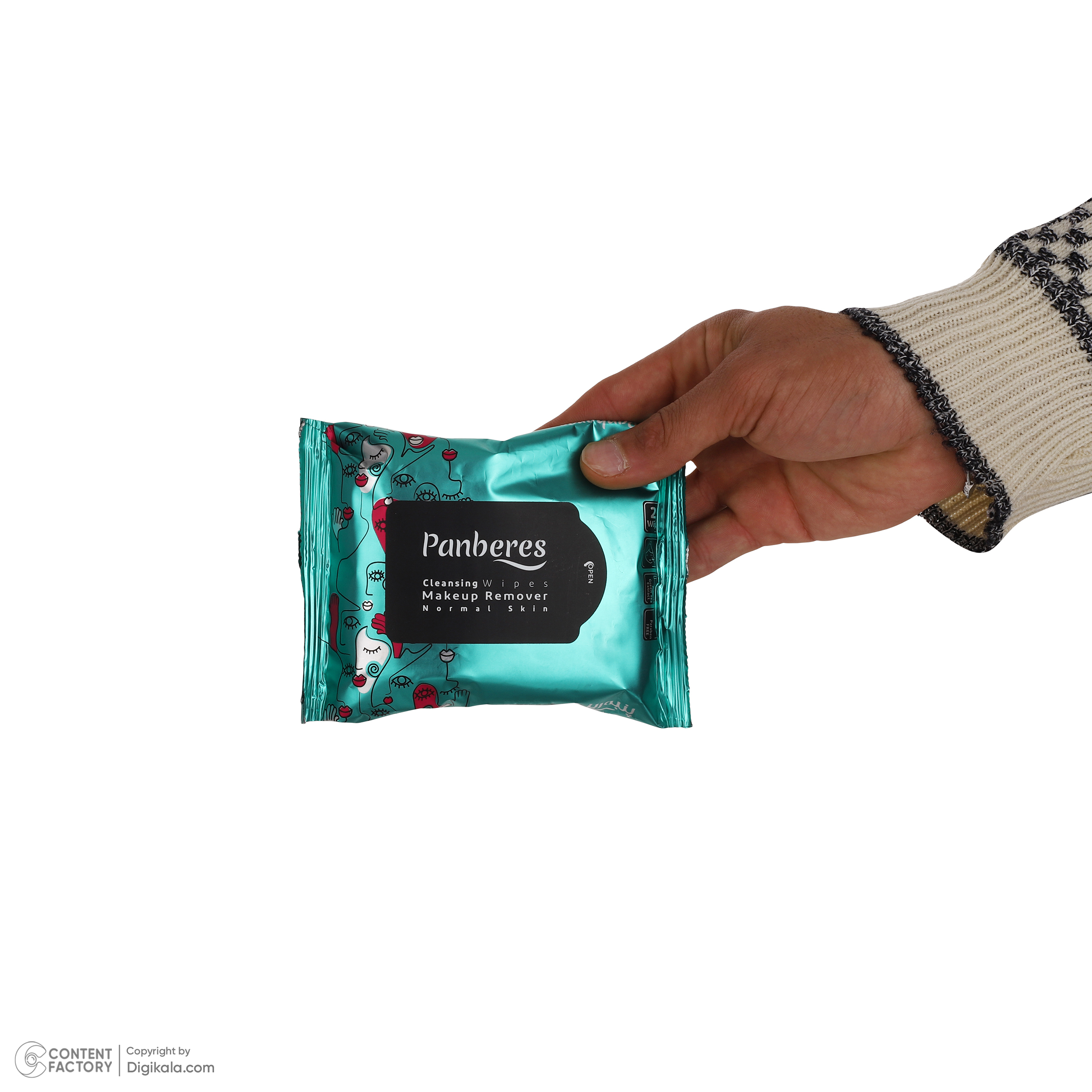 دستمال مرطوب پنبه ریز مدل چای سبز بسته 25 عددی